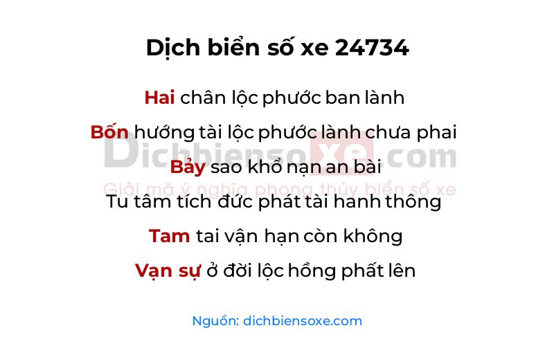 Dịch thơ biển số 24734