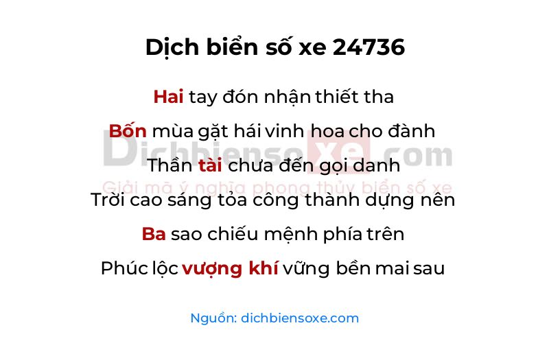 Dịch thơ biển số 24736