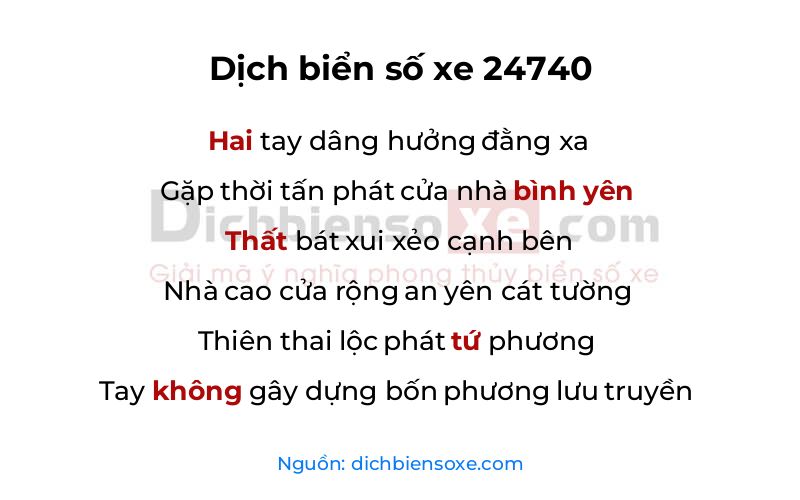 Dịch thơ biển số 24740