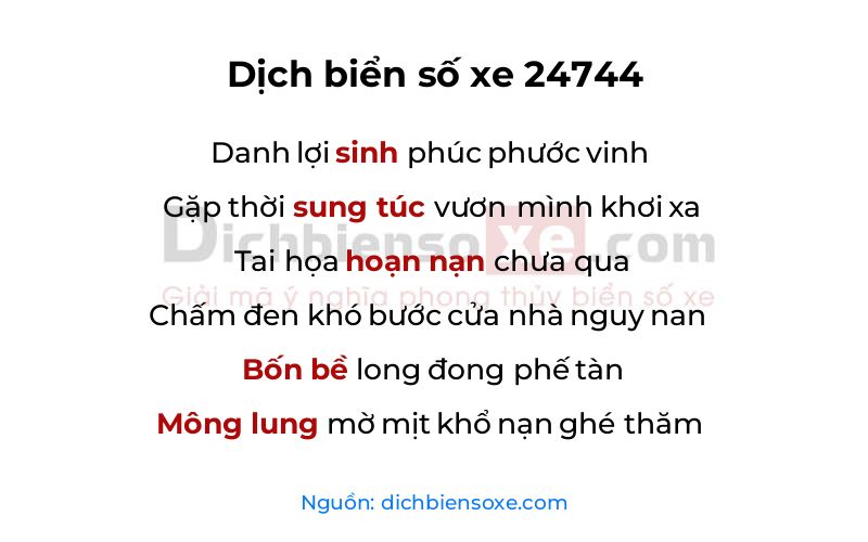 Dịch thơ biển số 24744
