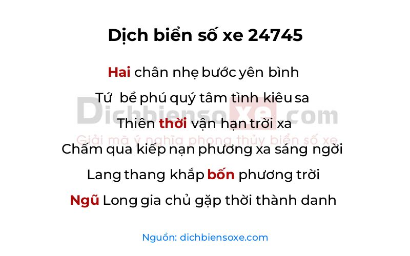 Dịch thơ biển số 24745