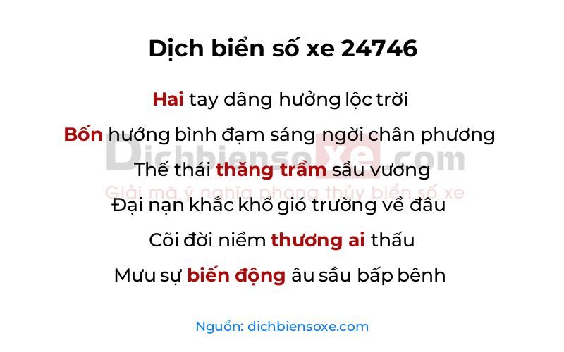 Dịch thơ biển số 24746