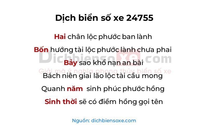 Dịch thơ biển số 24755