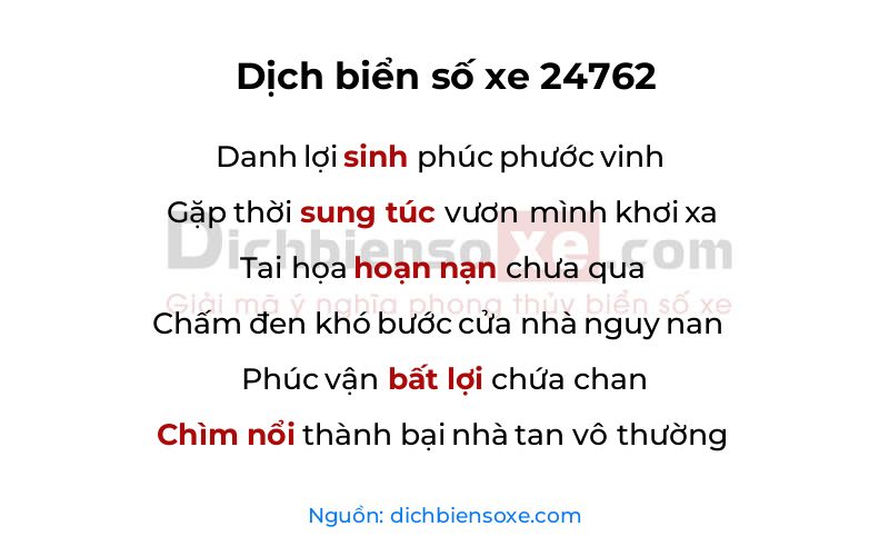 Dịch thơ biển số 24762