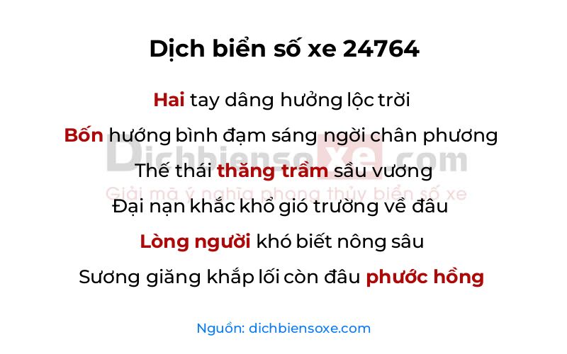 Dịch thơ biển số 24764