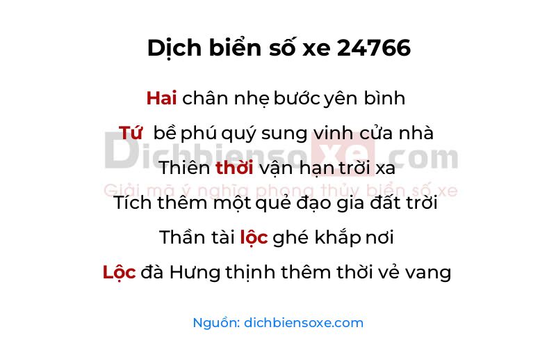 Dịch thơ biển số 24766
