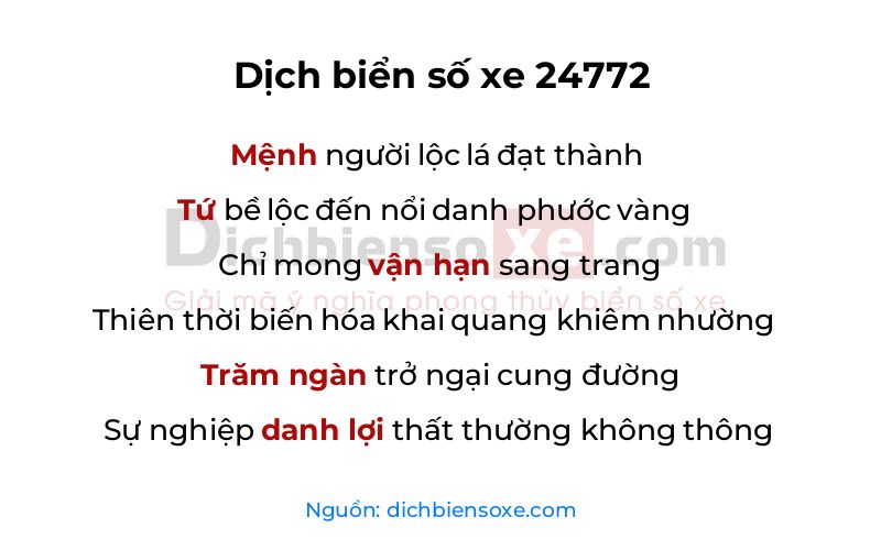 Dịch thơ biển số 24772