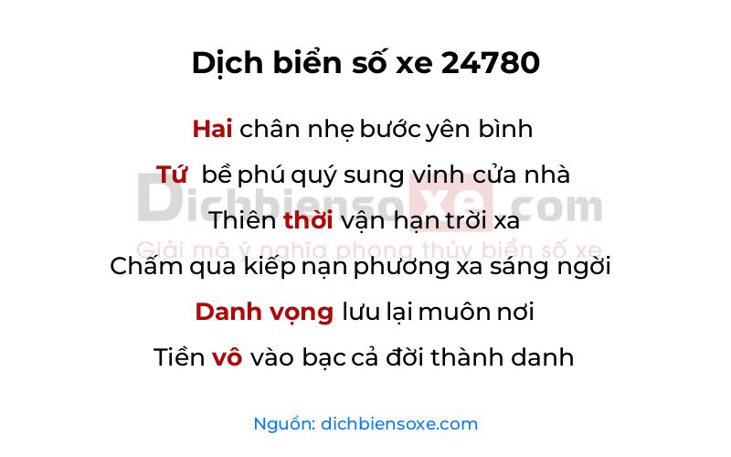 Dịch thơ biển số 24780