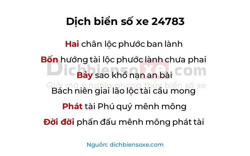 Dịch thơ biển số 24783