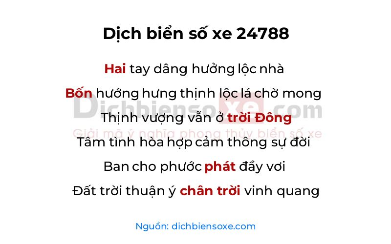 Dịch thơ biển số 24788