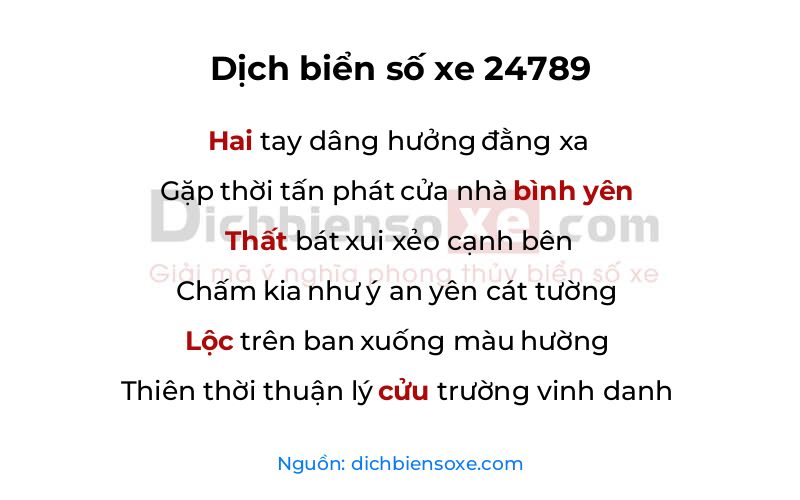 Dịch thơ biển số 24789