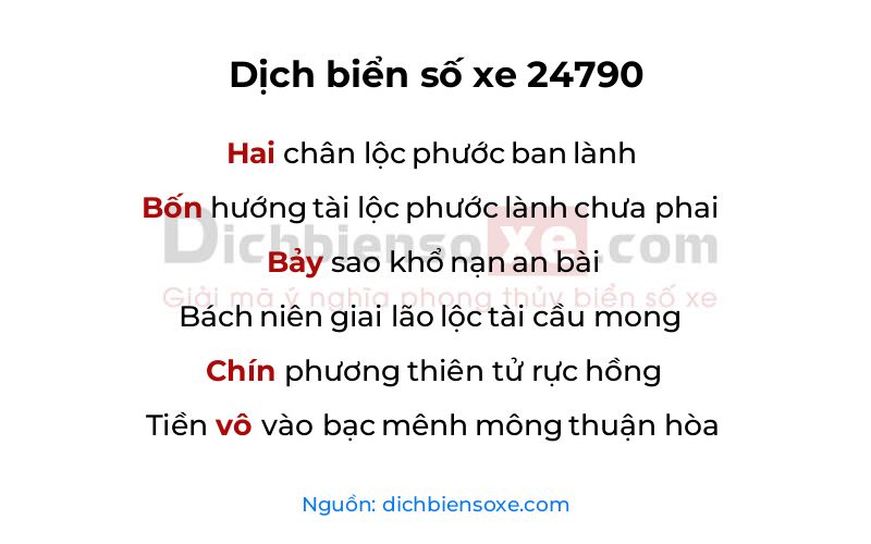 Dịch thơ biển số 24790
