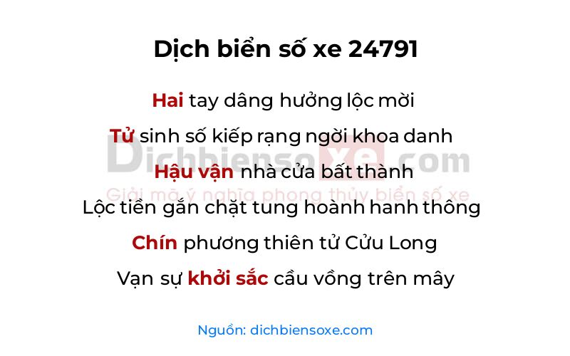 Dịch thơ biển số 24791