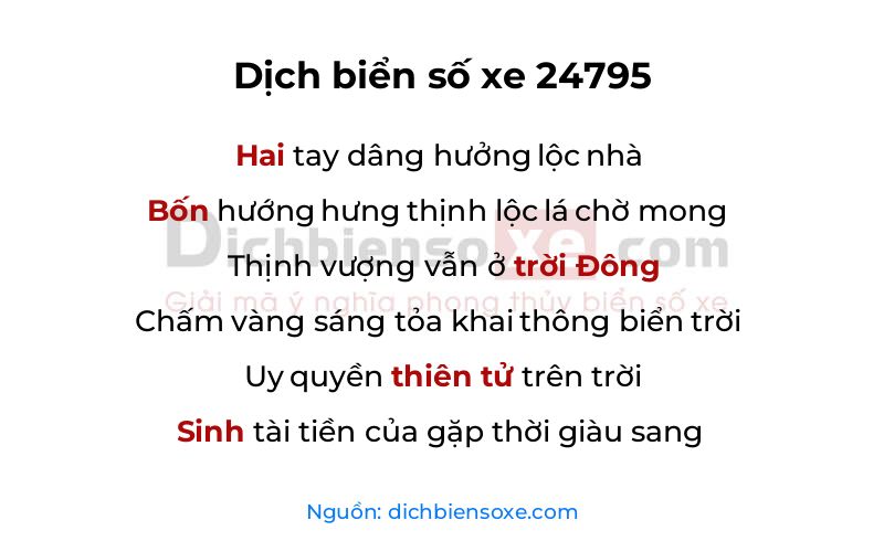 Dịch thơ biển số 24795