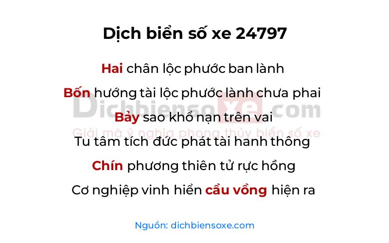 Dịch thơ biển số 24797