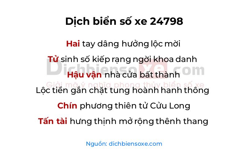 Dịch thơ biển số 24798