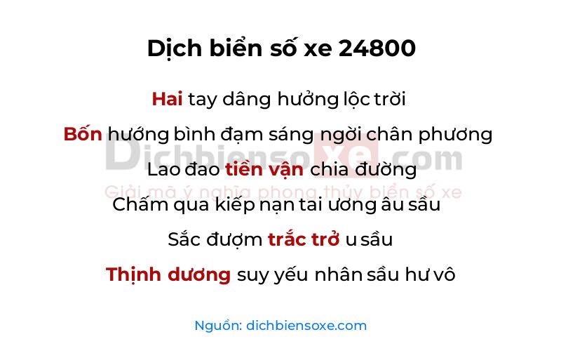 Dịch thơ biển số 24800