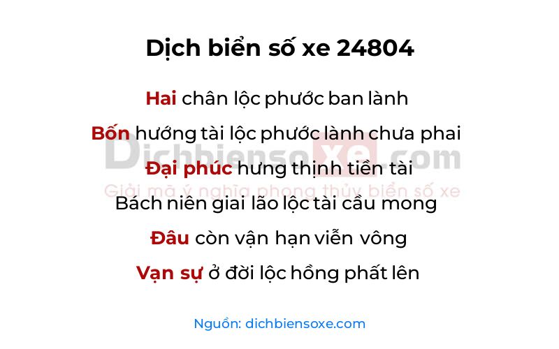 Dịch thơ biển số 24804