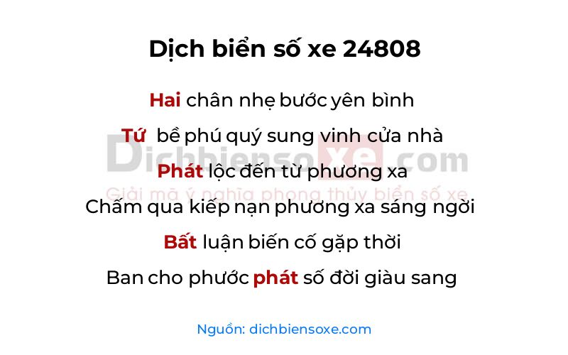 Dịch thơ biển số 24808