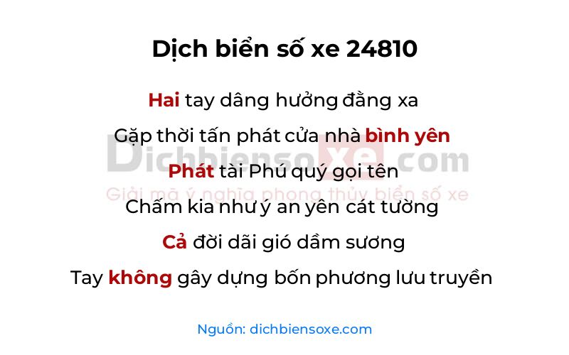 Dịch thơ biển số 24810