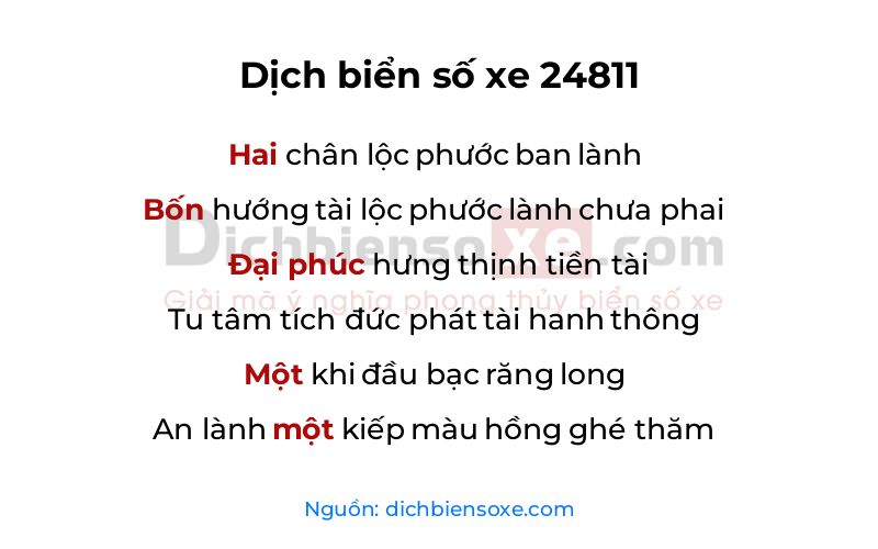 Dịch thơ biển số 24811