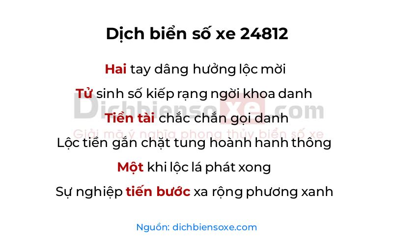 Dịch thơ biển số 24812