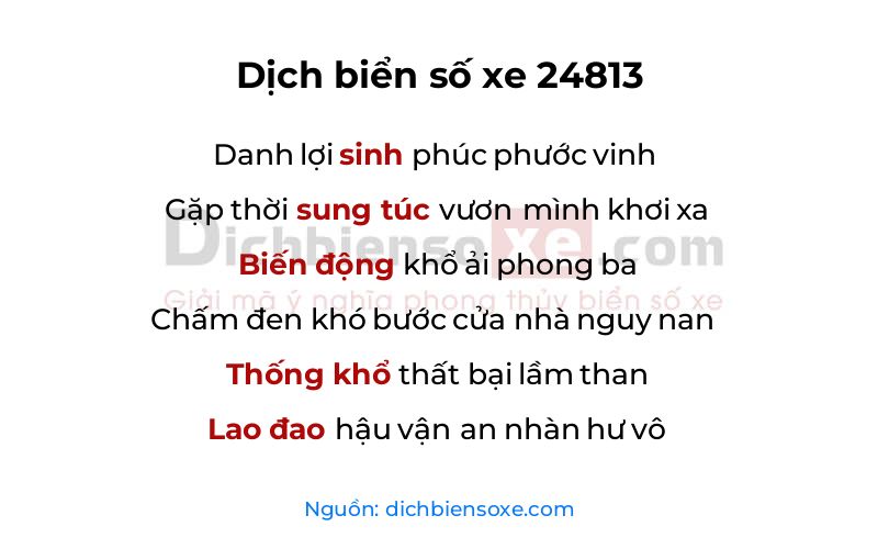 Dịch thơ biển số 24813
