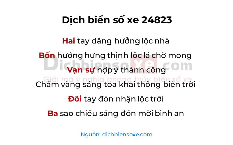 Dịch thơ biển số 24823