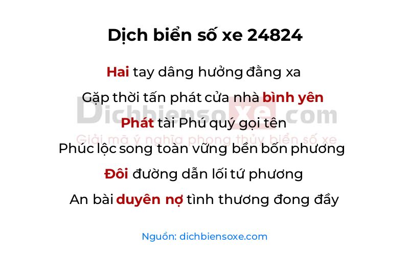 Dịch thơ biển số 24824
