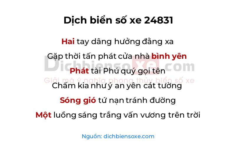 Dịch thơ biển số 24831