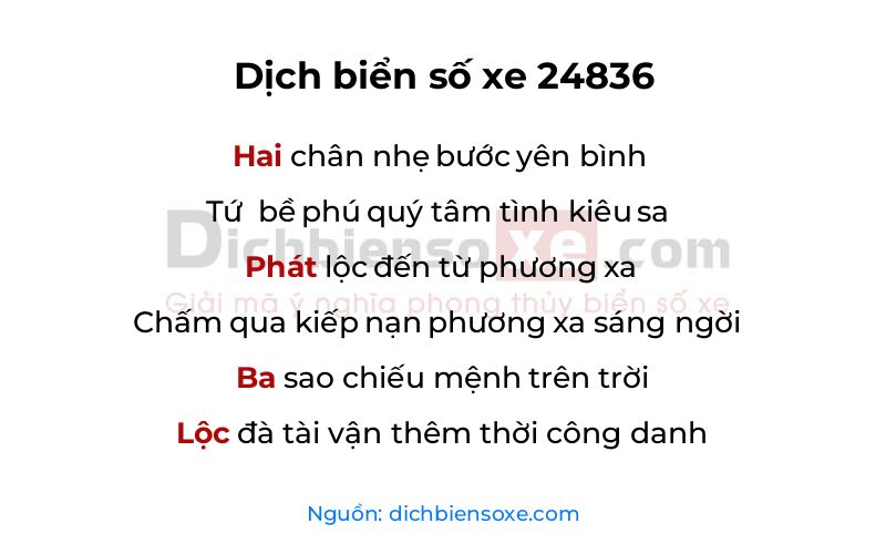 Dịch thơ biển số 24836