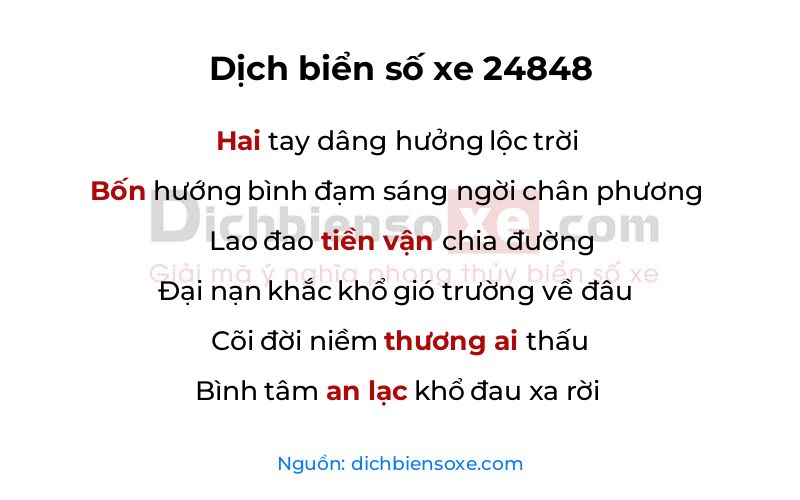 Dịch thơ biển số 24848