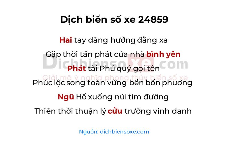 Dịch thơ biển số 24859
