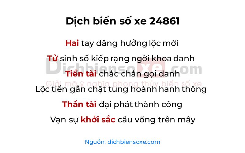 Dịch thơ biển số 24861