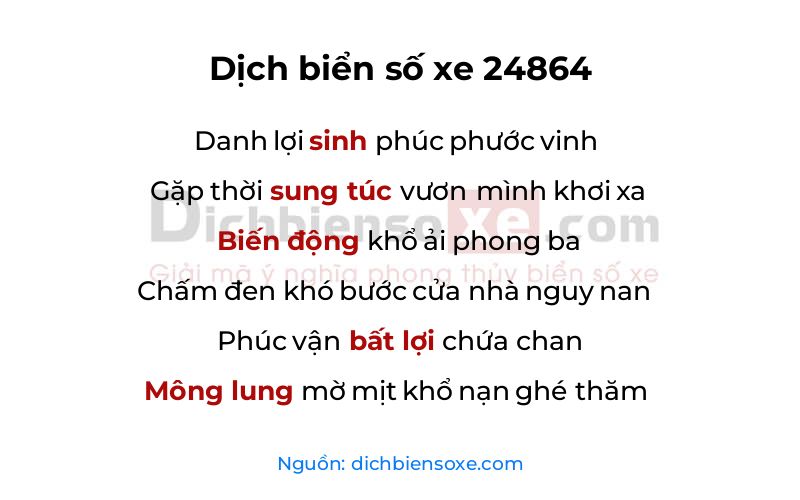 Dịch thơ biển số 24864