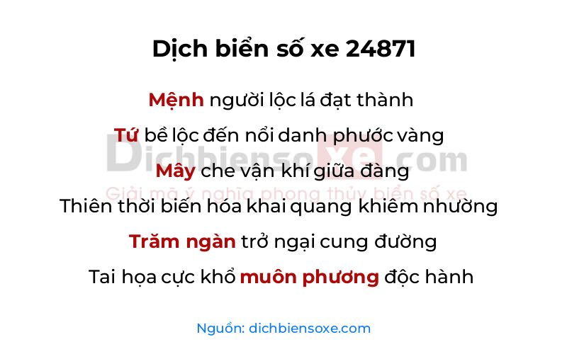 Dịch thơ biển số 24871