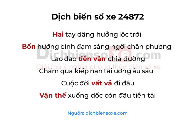 Dịch thơ biển số 24872