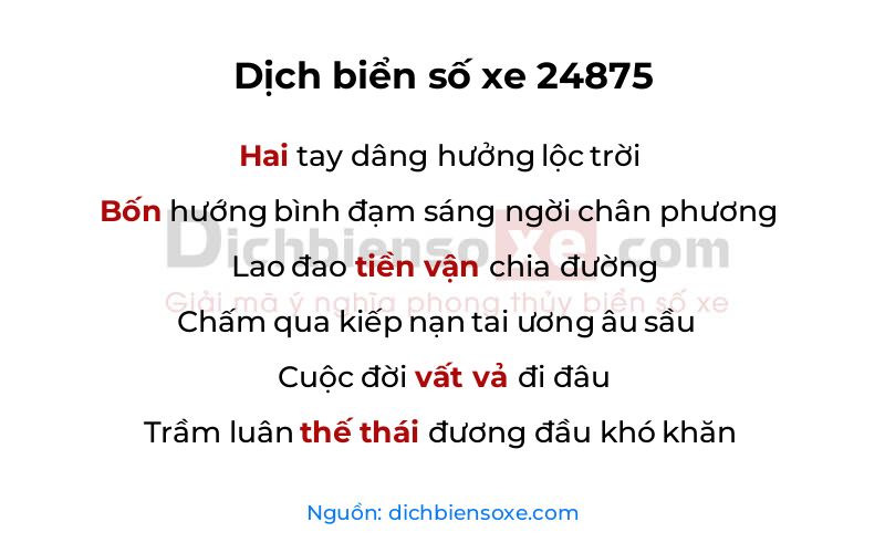 Dịch thơ biển số 24875