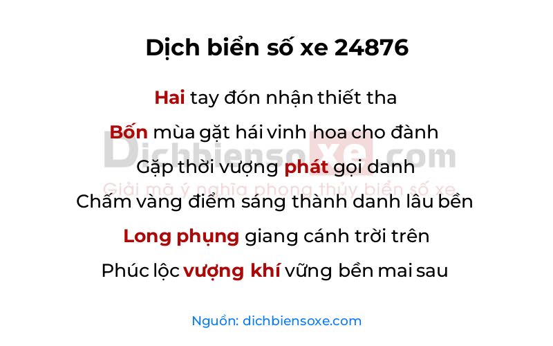 Dịch thơ biển số 24876