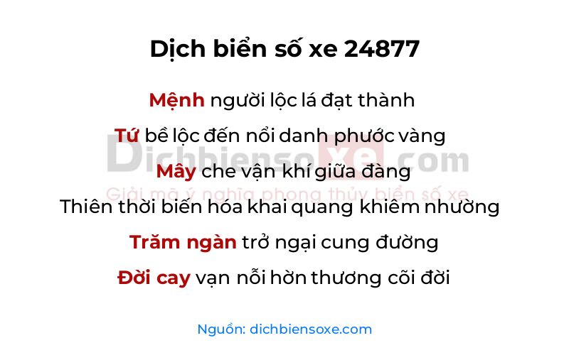 Dịch thơ biển số 24877