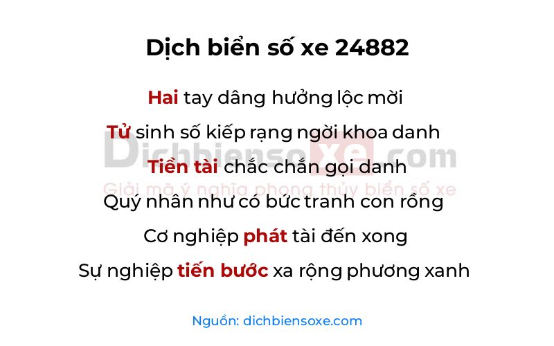 Dịch thơ biển số 24882