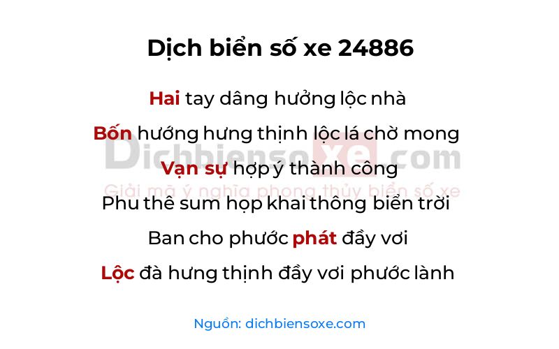 Dịch thơ biển số 24886