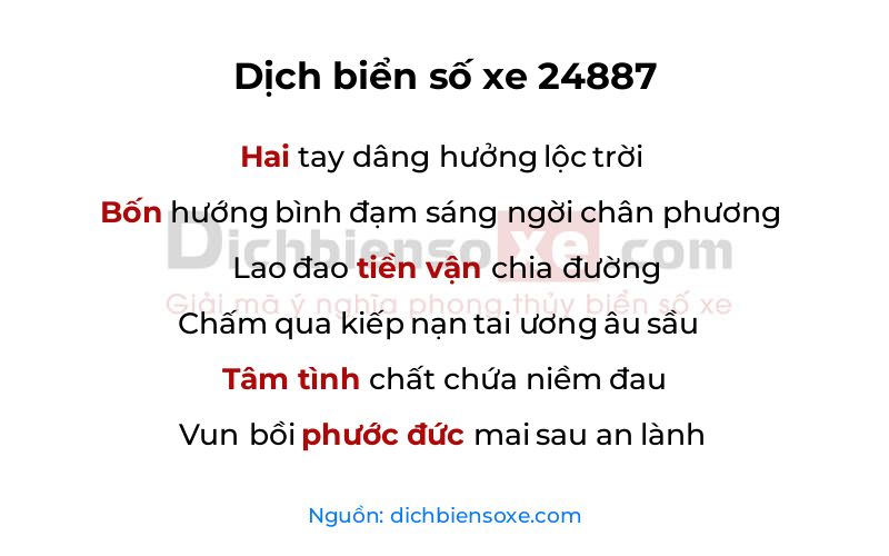 Dịch thơ biển số 24887