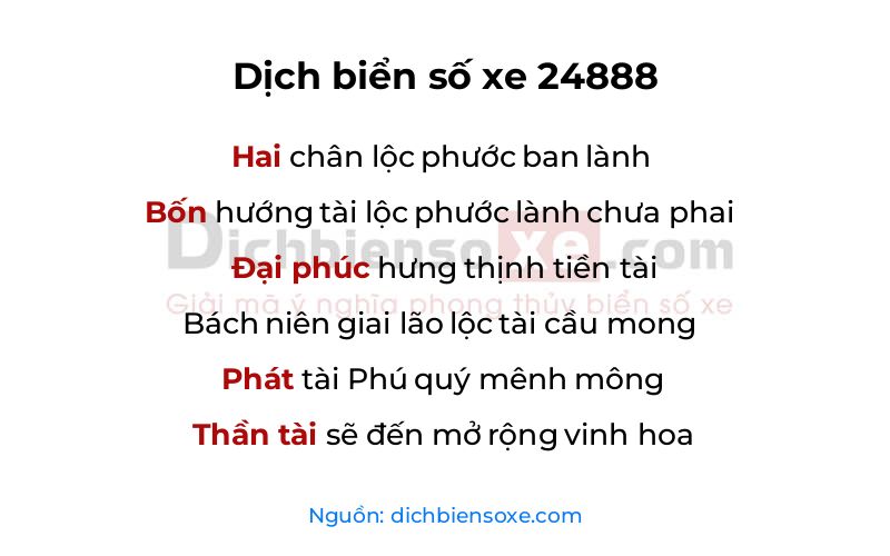 Dịch thơ biển số 24888