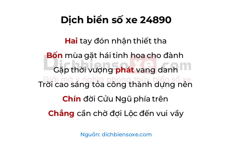 Dịch thơ biển số 24890