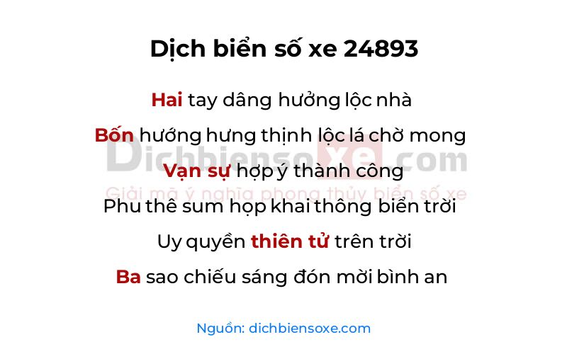 Dịch thơ biển số 24893