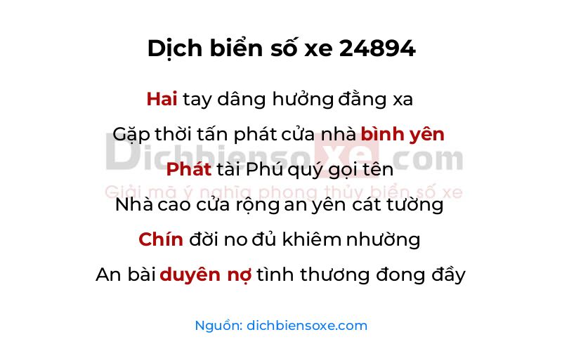 Dịch thơ biển số 24894