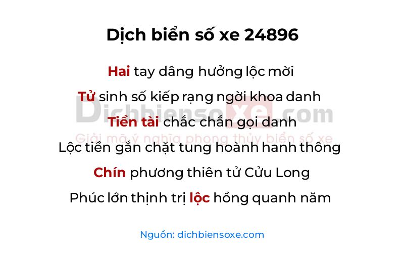 Dịch thơ biển số 24896