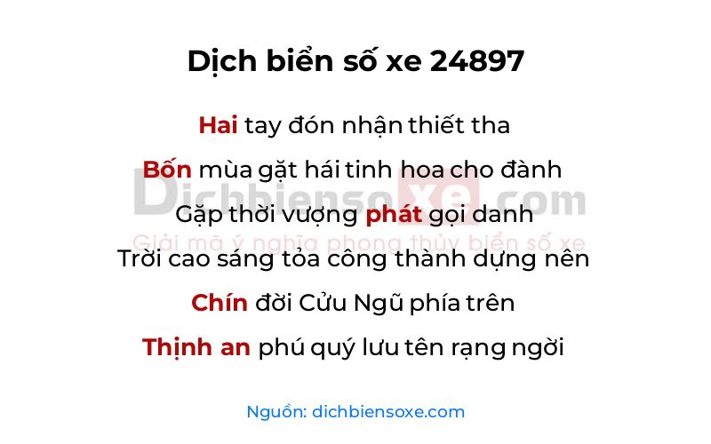 Dịch thơ biển số 24897