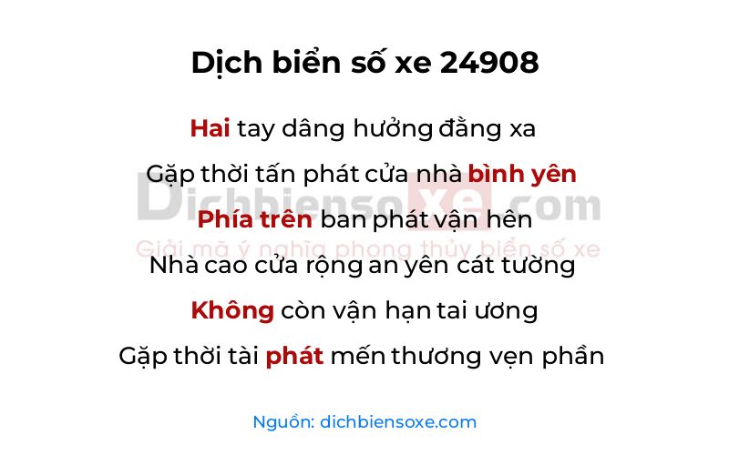Dịch thơ biển số 24908
